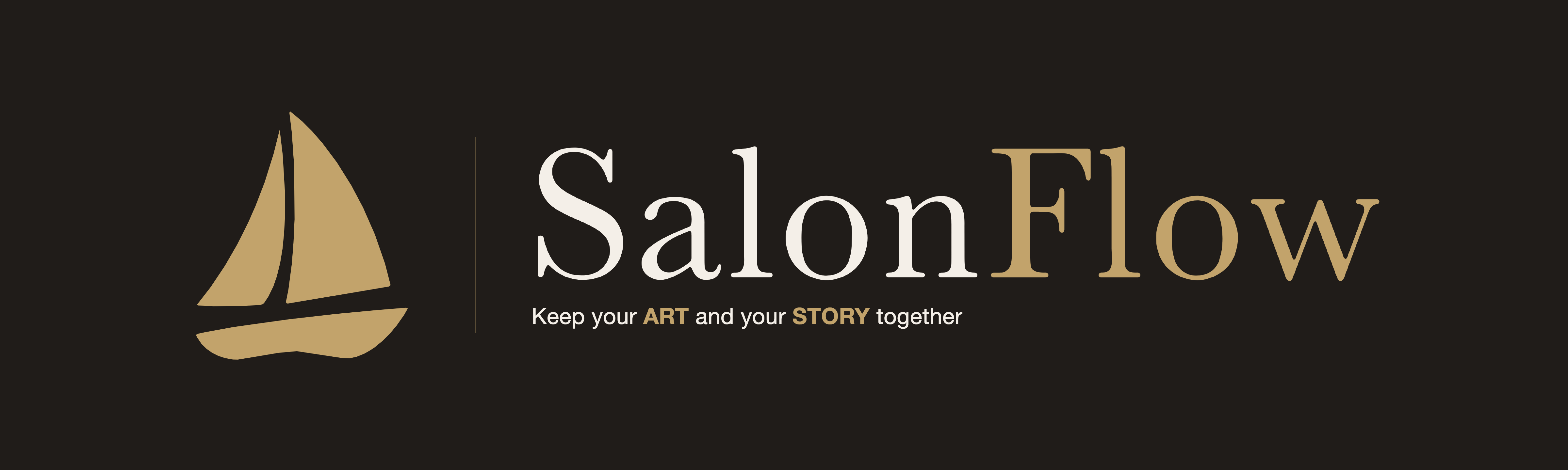 SalonFlow horizontal lockup — dark version