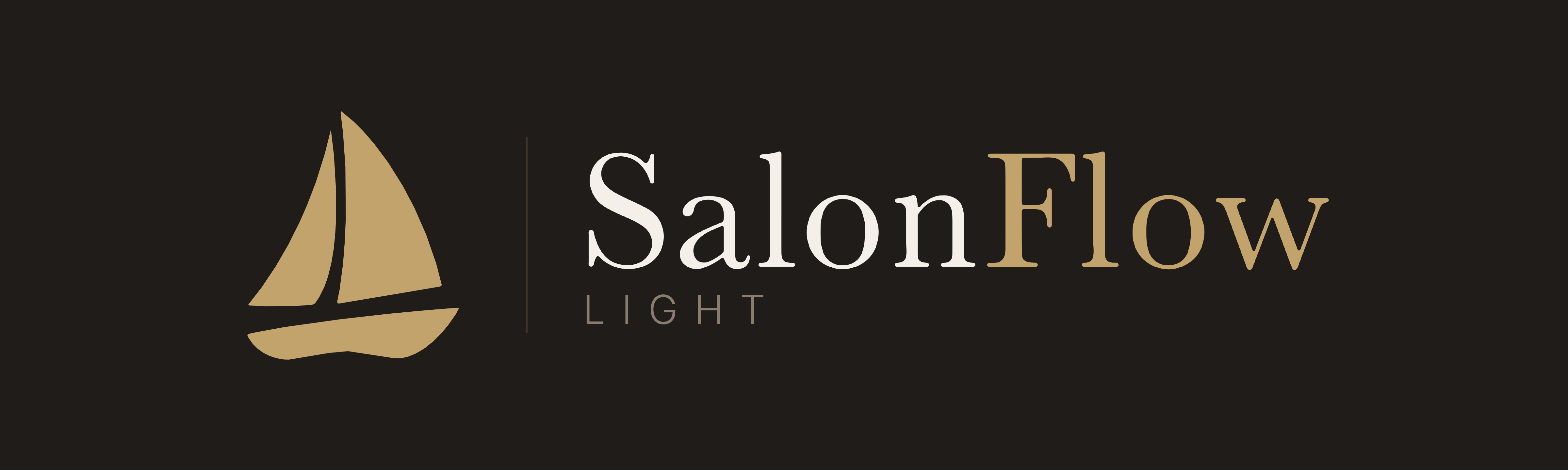 SalonFlow Light — horizontal lockup, dark version