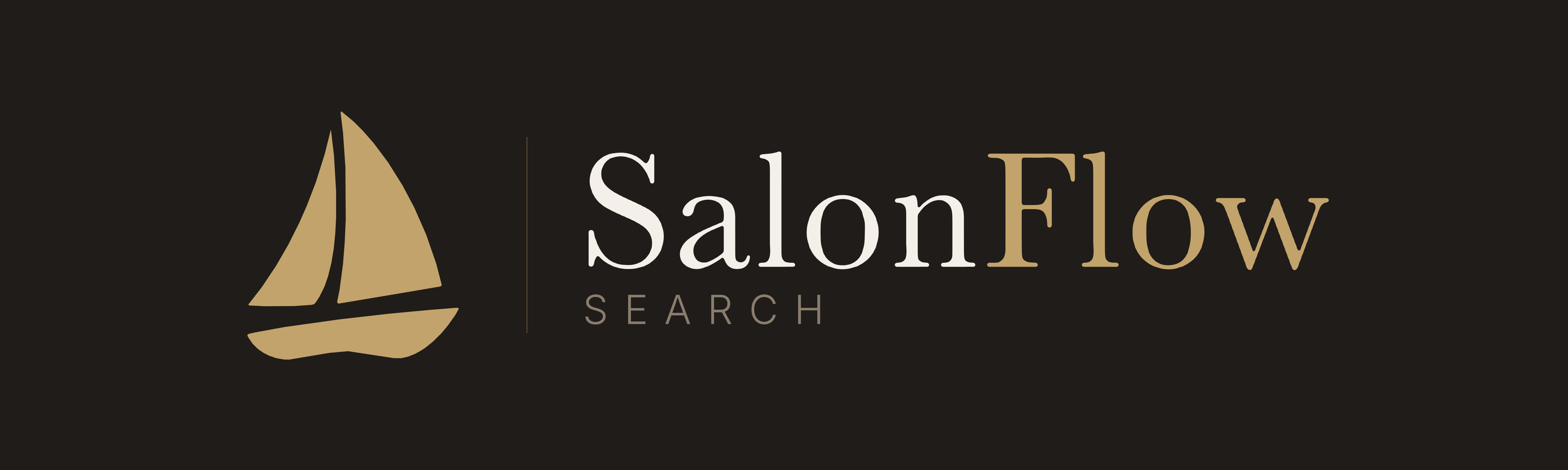 SalonFlow Search — horizontal lockup, dark version