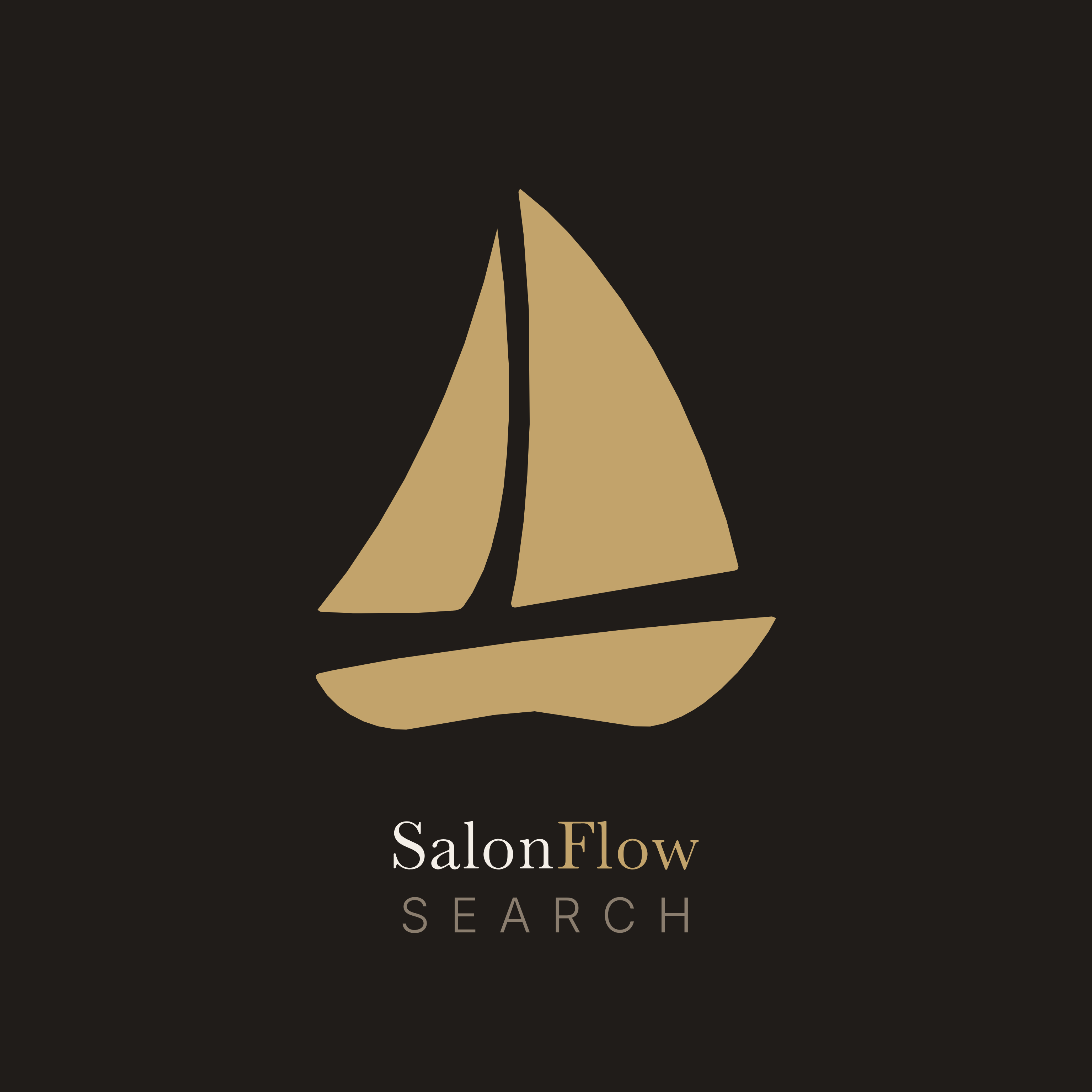 SalonFlow Search — vertical lockup, dark version